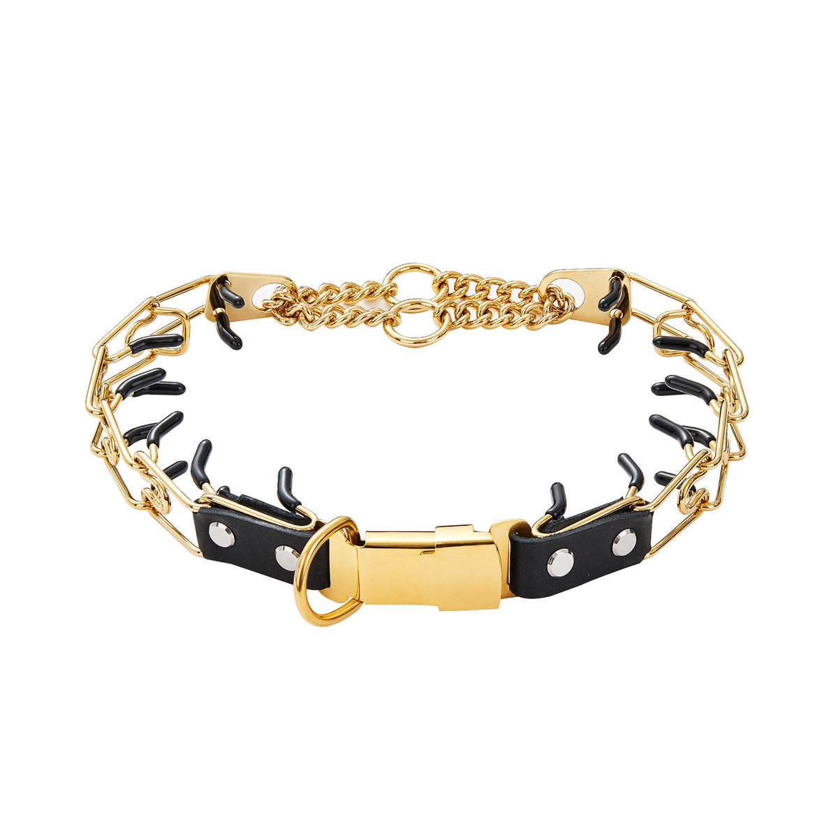 Detachable Stainless Steel Pet Dog Chain Snap Buckle With Spikes