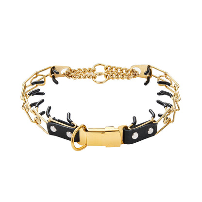 Detachable Stainless Steel Pet Dog Chain Snap Buckle With Spikes