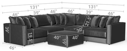 Remington - Modular Sofa And Cocktail Ottoman - Pine