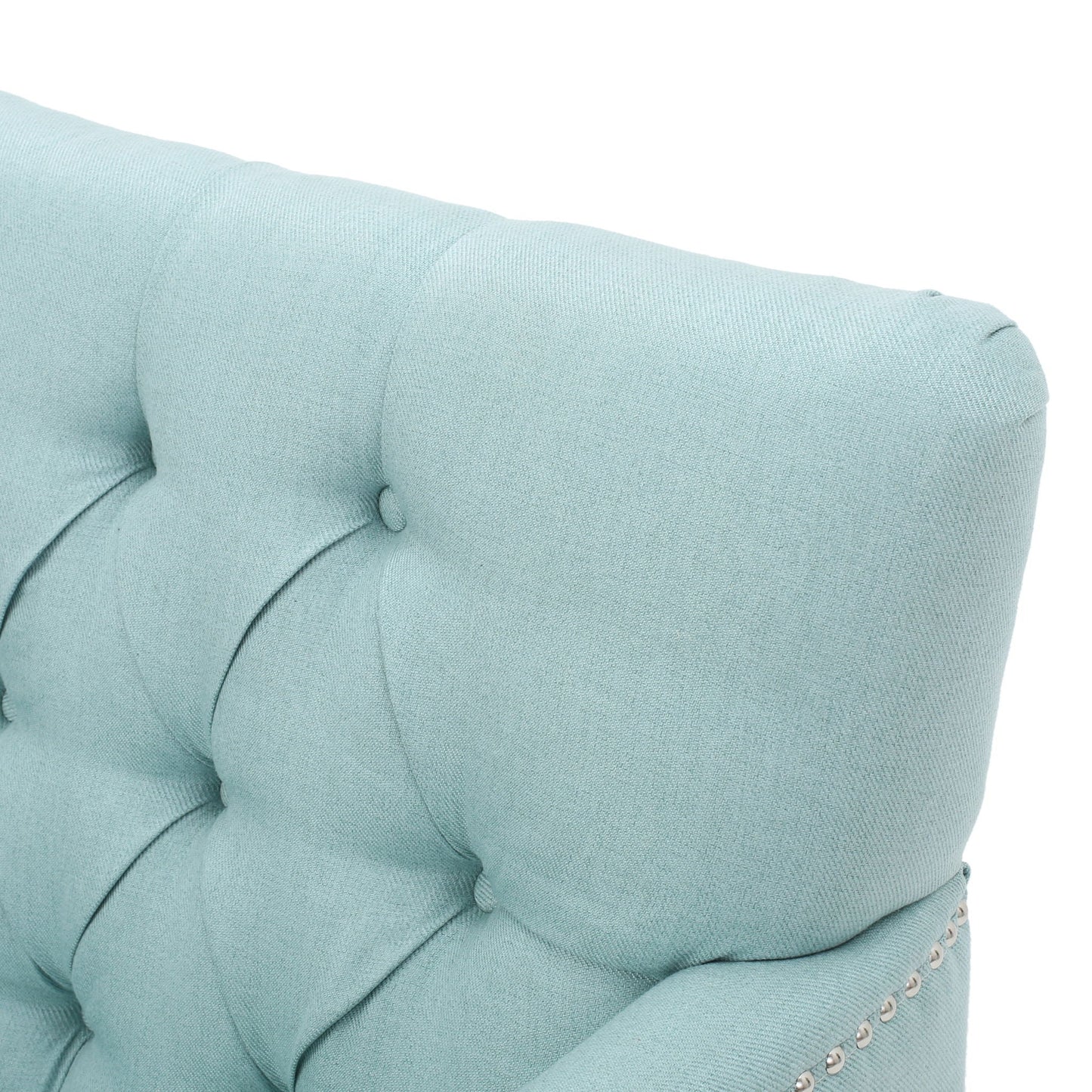 Harrison Tufted Club Chair with Button Tufted Back and Birch Wood Legs