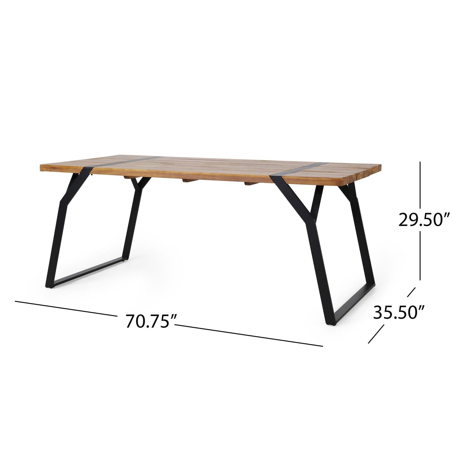 Zora Dining Table Industrial & Iron Table - Black