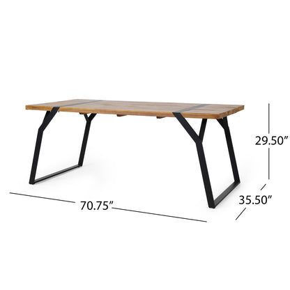 Zora Dining Table Industrial & Iron Table - Black