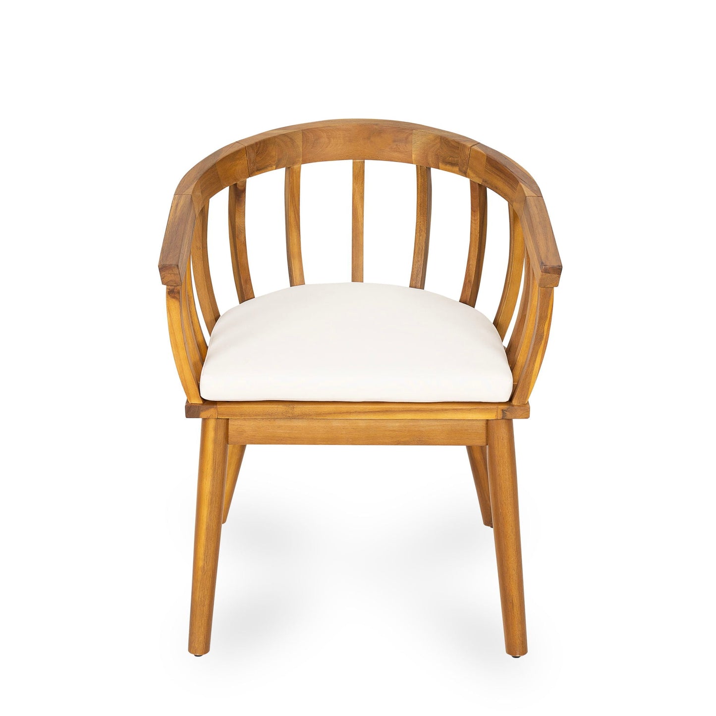 Klismos Dining Armchair (Set of 2) - Teak / Beige