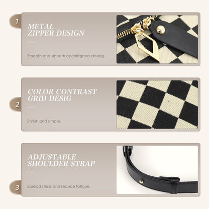 Small Crossbody Versatile Checkerboard Chest Bag – Fashion Plaid Waist Bag, Stylish Messenger Bag & Fanny Pack for Everyday Use