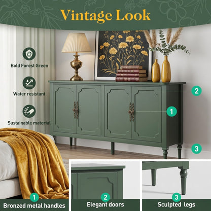 Vintage Buffet Cabinet With Adjustable Shelves
