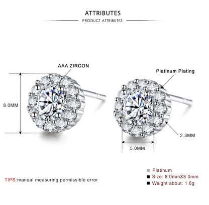 Micro-Set Zircon Stud Earrings