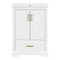 Bathroom Vanity With Sink, 1 Divided Drawer And 2 Soft Close Doors With Double Shelf