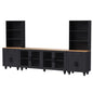Farmhouse TV Stand With Solid Wood Gourd Shaped Legs For TVs Up To 70"