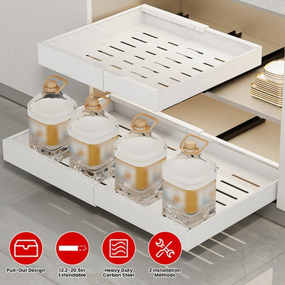 Expandable Pull-Out Cabinet Organizer – Adjustable Slide-Out Drawers