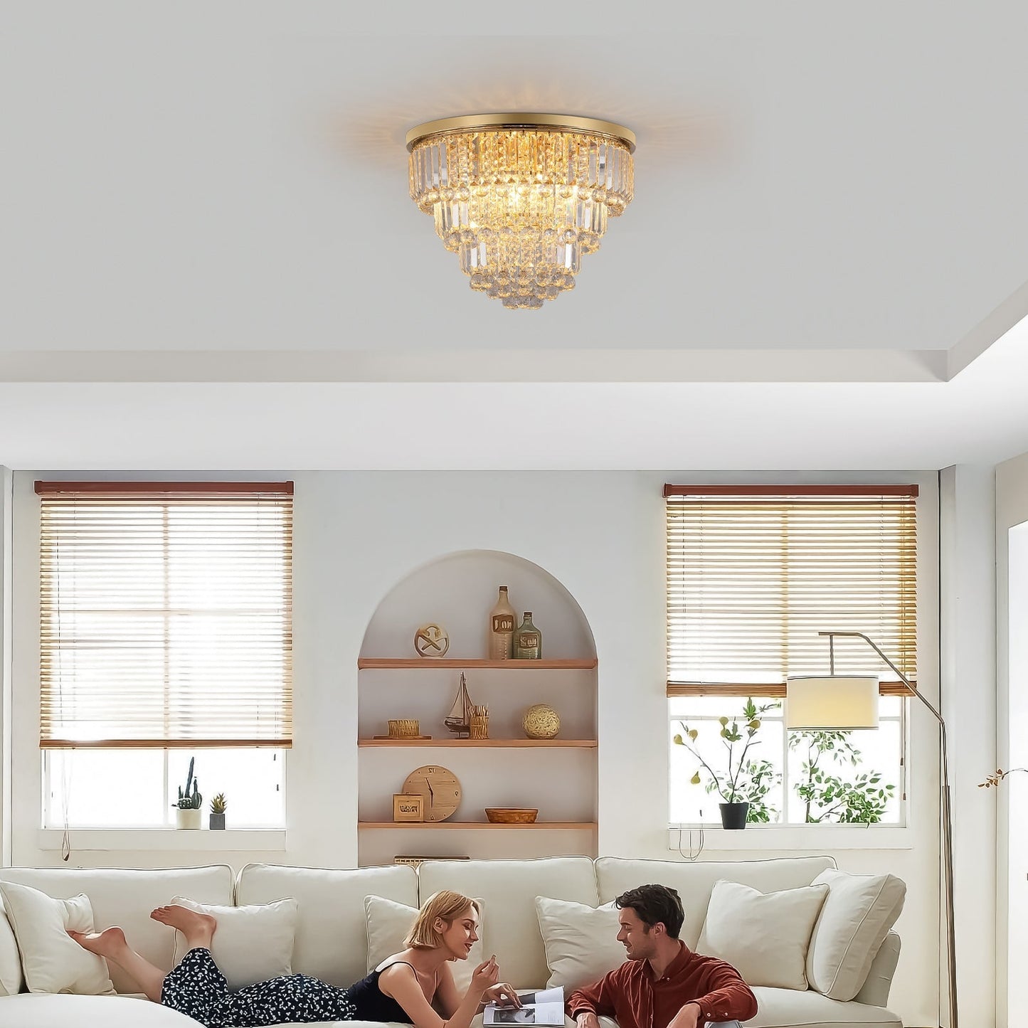 Gold Luxury Modern Style Crystal Ceiling Chandelier