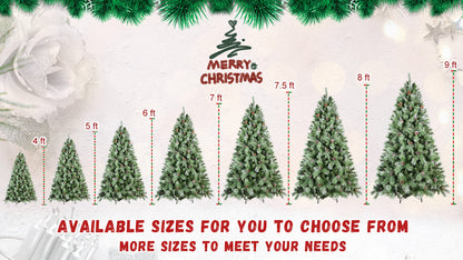 8 Ft The Full-Bodied Pre-Decorated Pinecone Christmas Tree