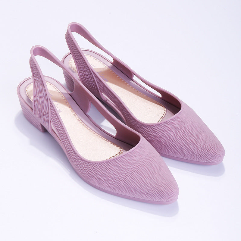 Womens Sandals, Peep-toe, Low Heel, Non-slip Pumps