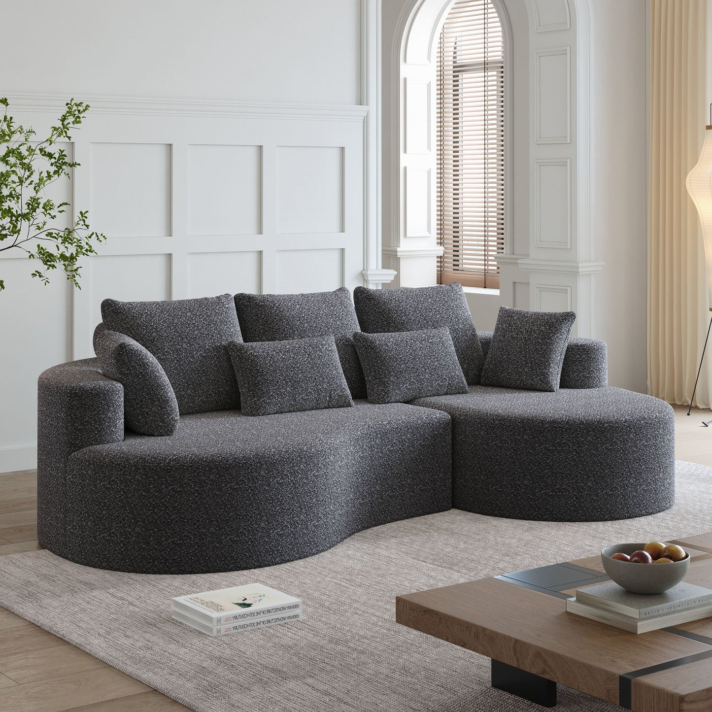 Curved Oversized Sectional Sofa With Extra Deep Seat