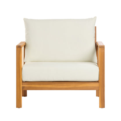 Outdoor Club Chair, Acacia Wood Frame with Textilene Accents