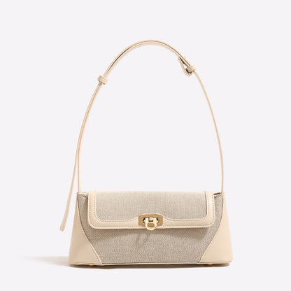 Small shoulder purse, female design retro armpit bag, canvas splicing shoulder crossbody bag