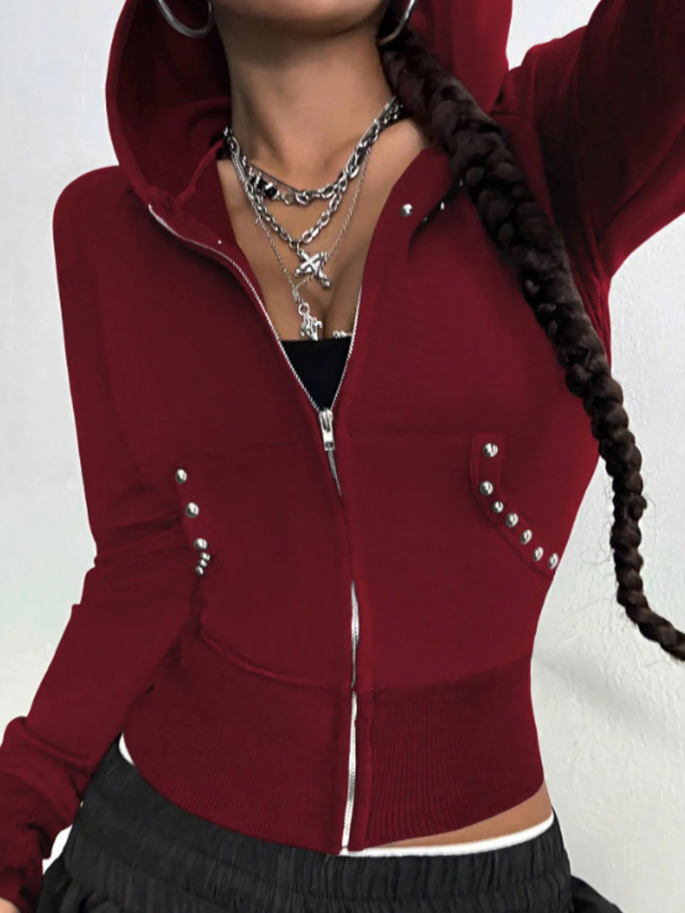 Zip-Up Long Sleeve Hoodie