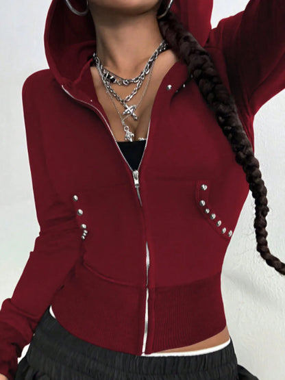 Zip-Up Long Sleeve Hoodie
