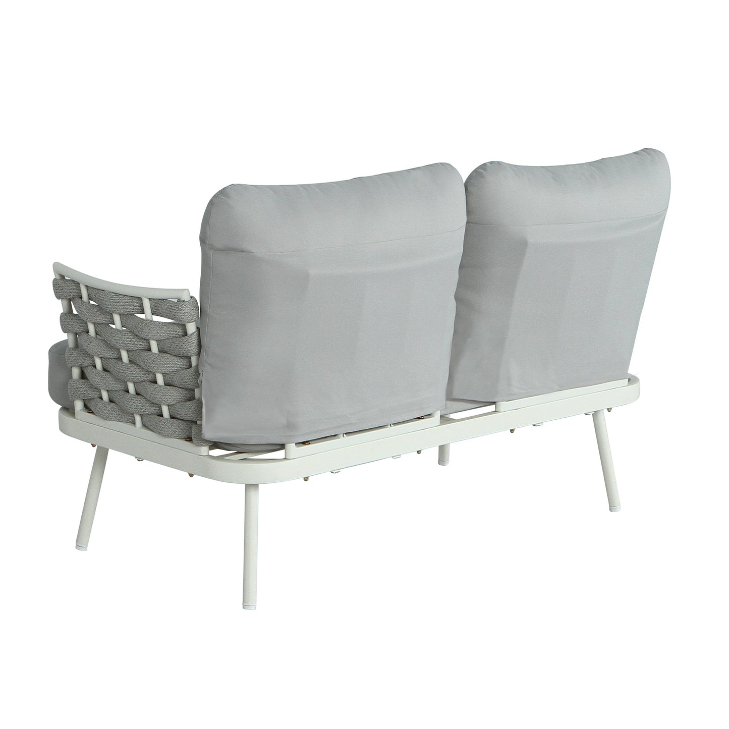 Mariano Steel 4-Pieces Conversation Set, Off White & Grey