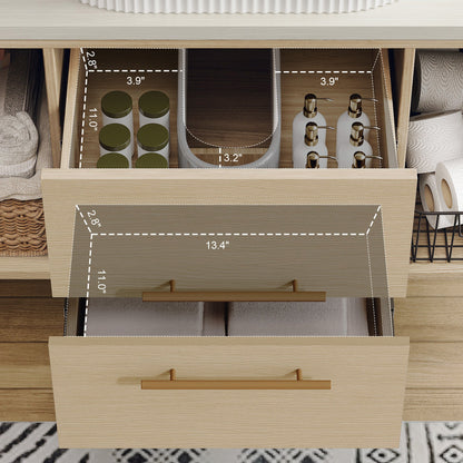 Modern 39.3 Wall-Mounted Bathroom Vanity with Ceramic Sink