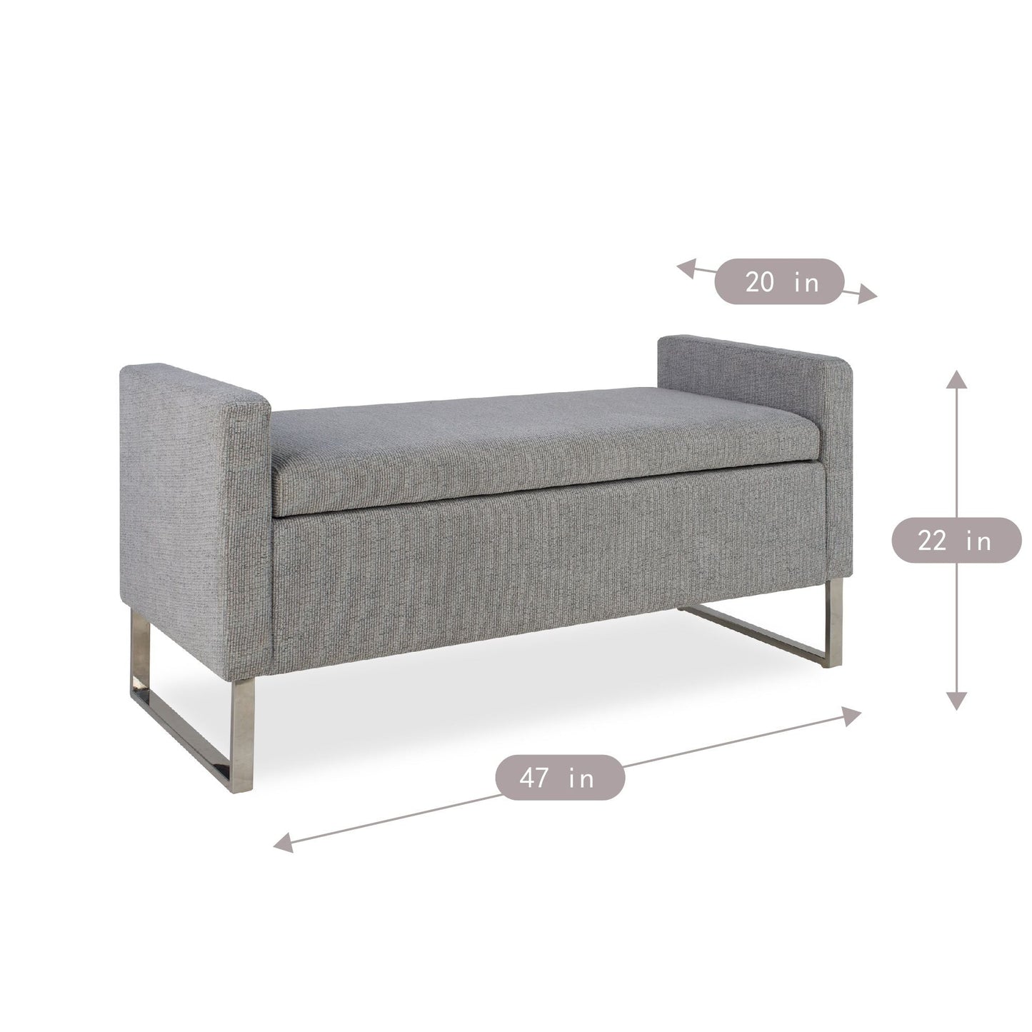 Upholstered Ottoman Bench With Storage - Dark Gray