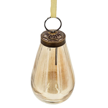 Luster Tear Drop Ornament, Glass Decorative Hanging Christmas Tree Ornaments For Holiday Party Decorations (Set of 12)