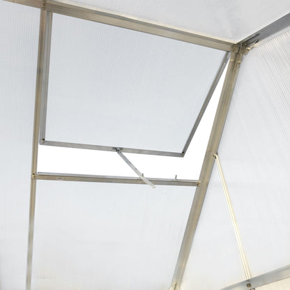 Polycarbonate house, Heavy Duty Outdoor Aluminum Walk-In House Kit With Rain Gutter, Vent And Door For Backyard Garden