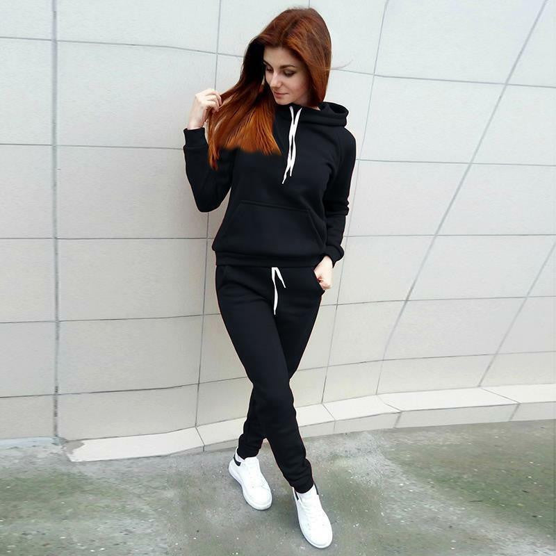 Autumn and winter hooded suit sweater