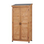 Outdoor Storage Shed With Vertical Tool Cabinet For Backyard