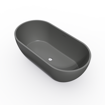 59 Inch Solid Surface Oval Freestanding Bathtub