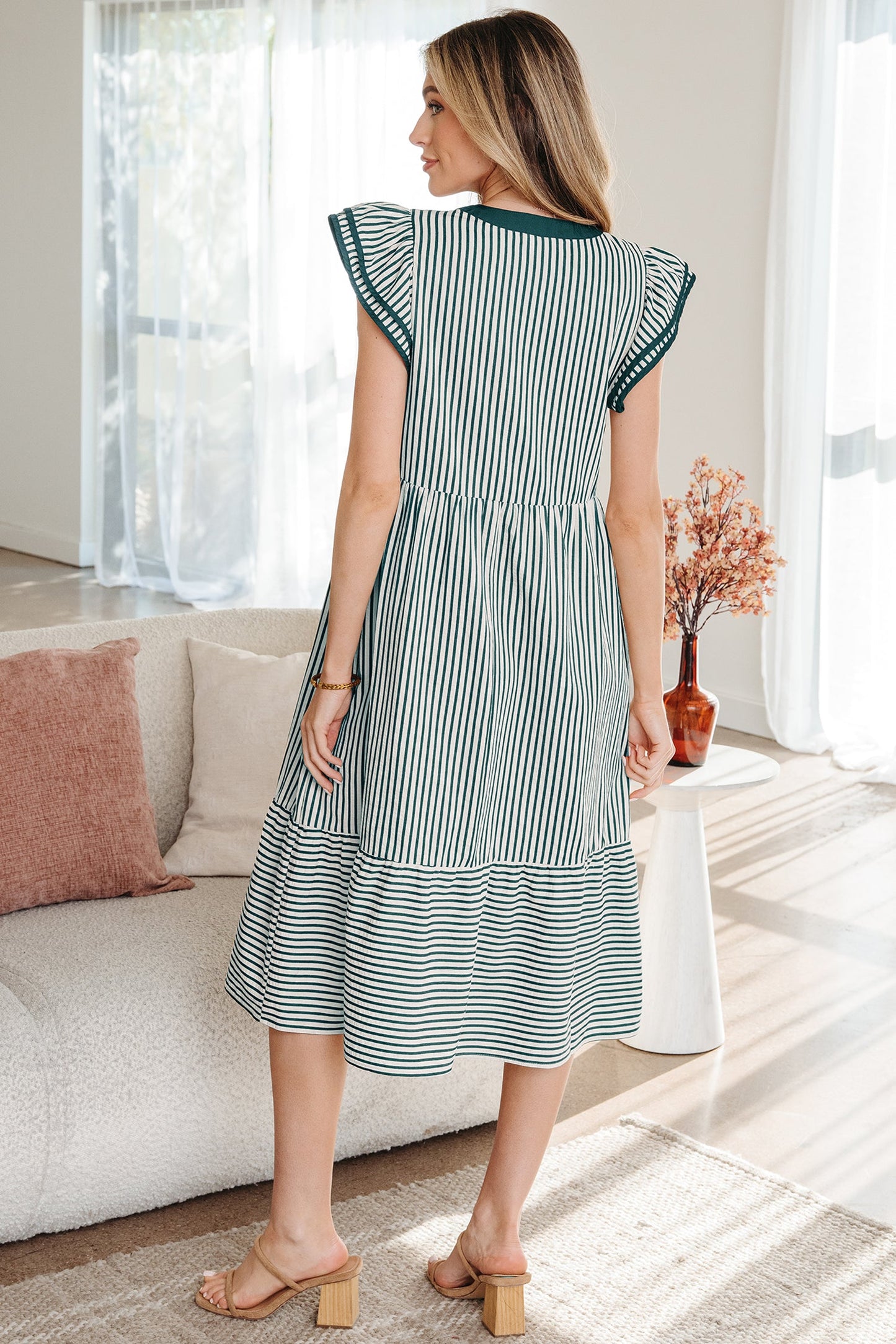 Ophelia Contrast Trim Midi Dress