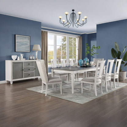 Katia - Side Chair (Set of 2) - Light Gray Linen & Weathered White
