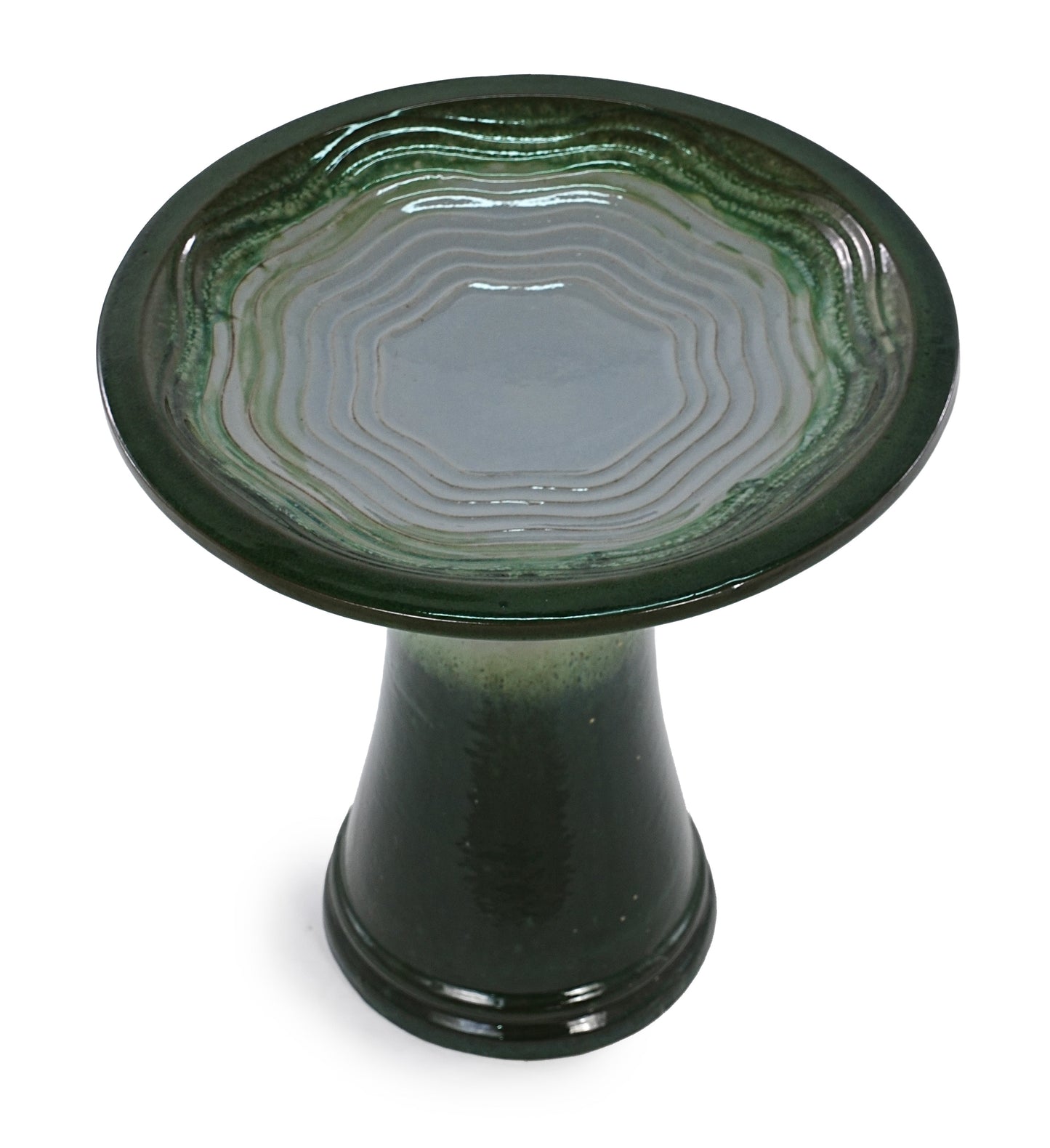 17" Ceramic Bird Bath for Outside, Elegant Tall Outdoor Bird Bath