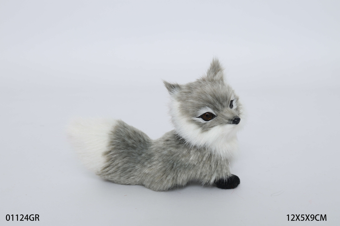 Creative imitation fox decoration-light brown-sitting with head up-1 piece