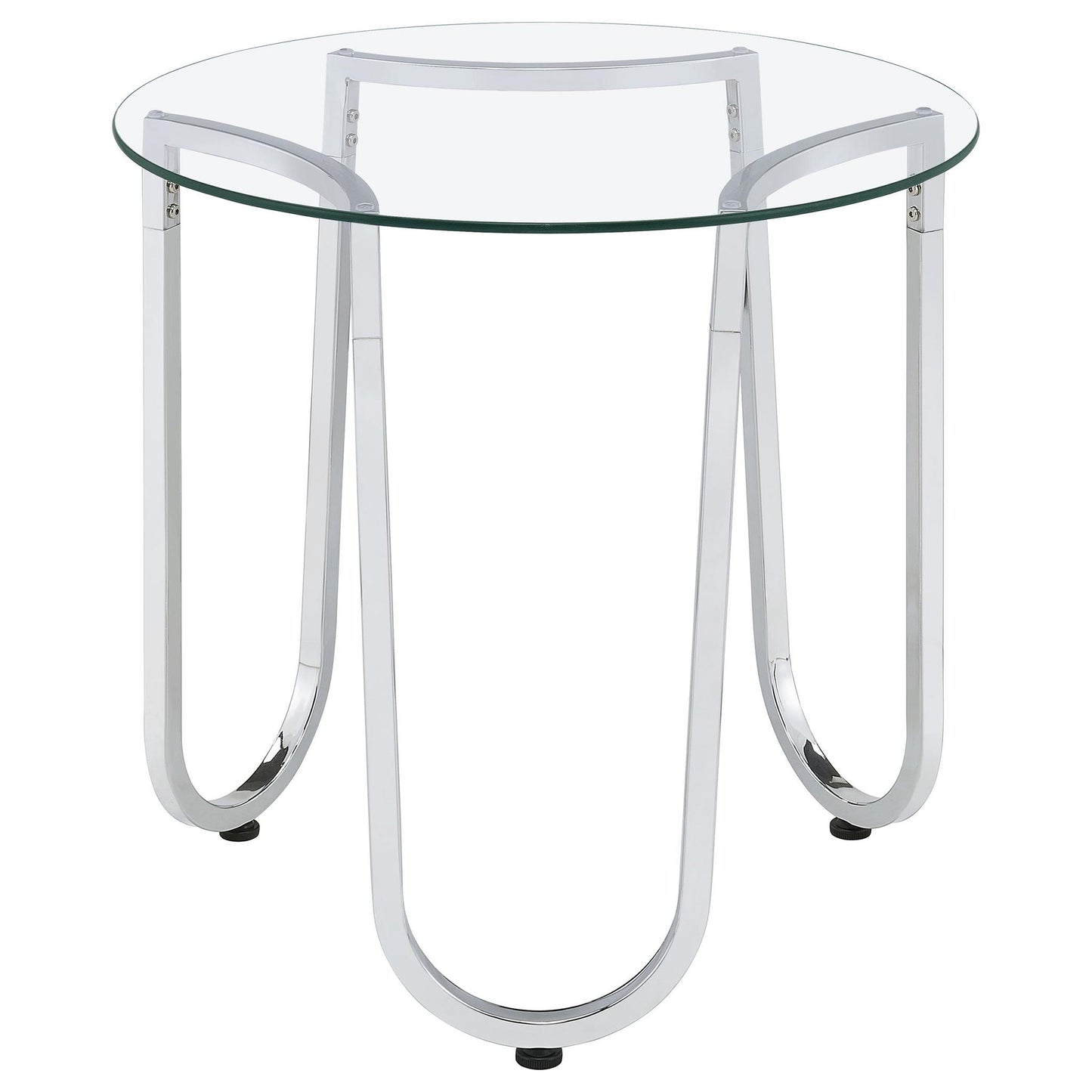Beller 3-piece Round Tempered Glass Top Coffee Table Set Chrome