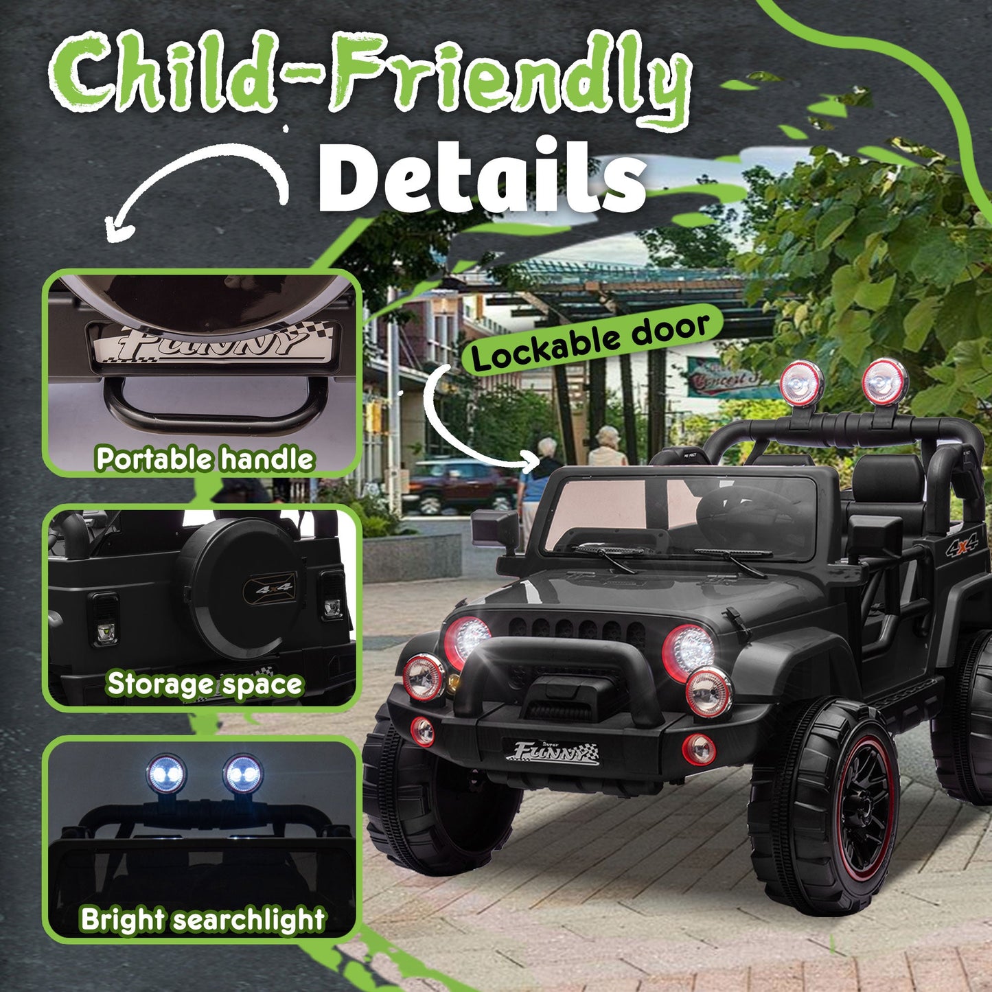 24V Kids Ride-On Electric Car with Parental Control