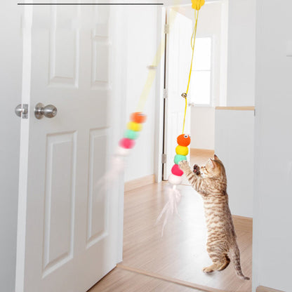 Cat Toys For Indoor Cats Interactive Cat Toys For Indoor Cats 200cm Hanging Cat Toy Self-Excited Retractable Nylon Stress Relief Cat Catnip Swing