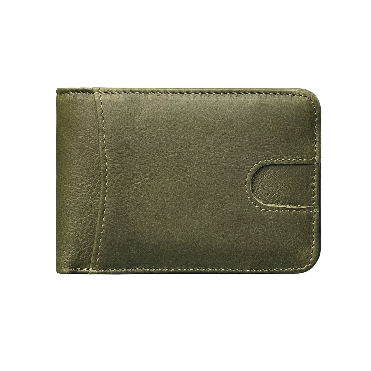 Oil-waxed Leather US Dollar Clip Card Holder