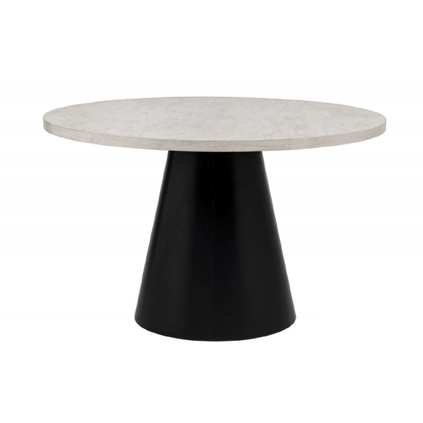 Dining Set With Round Table And 4 Upholstered Chairs - Black / Gray