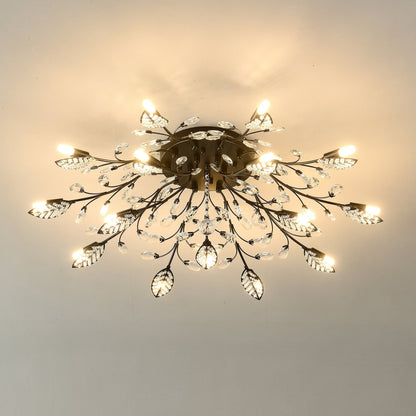 15-Light Chandelier Crystal Ceiling Lamp