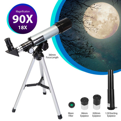 Astronomical Telescope 90X with Tripod for Kids & Beginners