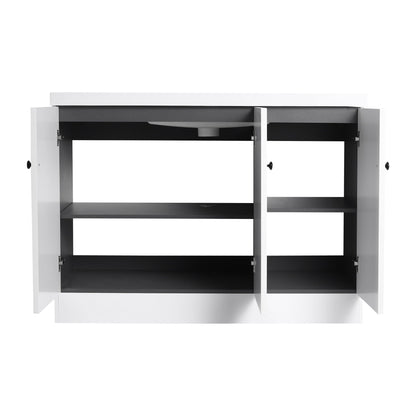 Contemporary Freestanding Bathroom Vanity With Resin Sink & Soft-Close Cabinet Doors