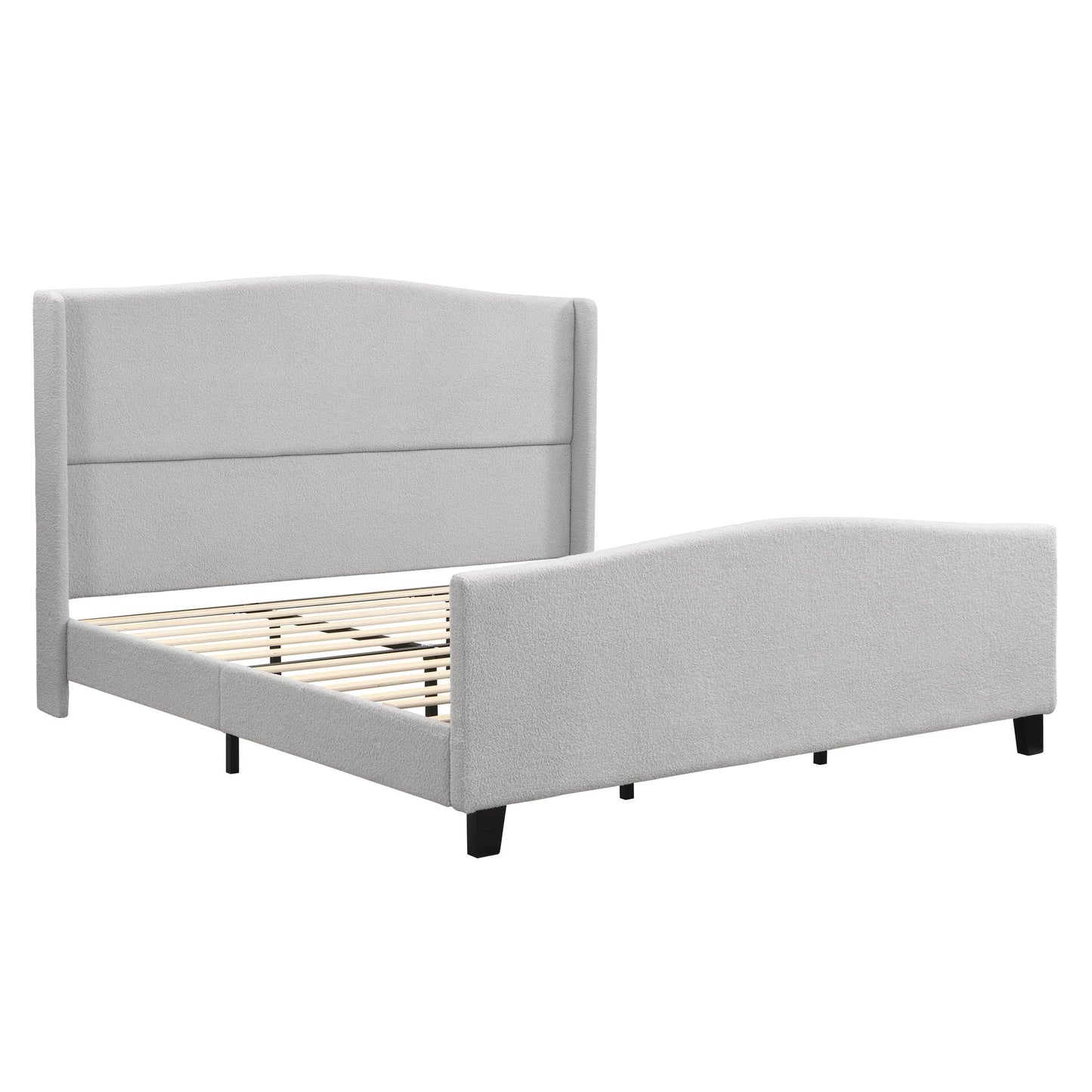 Platform Bed Frame With Tall Headboard And High Footboard