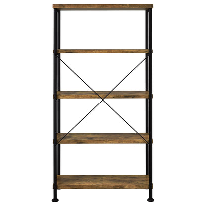 Analiese 63-inch 4-shelf Bookshelf Rustic Nutmeg