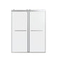 Frameless Double Sliding Shower Door In, Thick Tempered Glass, Reversible Installation