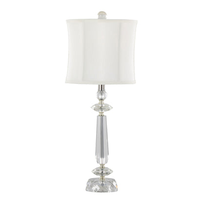 Karat - Contemporary Crystal Table Lamp (Set of 2) - Clear Crystal / Chrome / White Softback