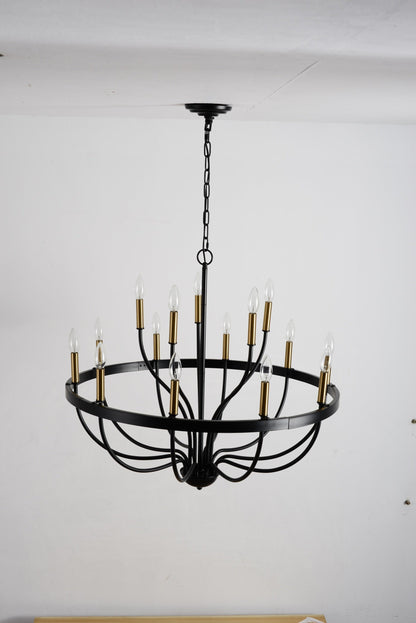 18-Light Industrial Iron Candle Chandelier