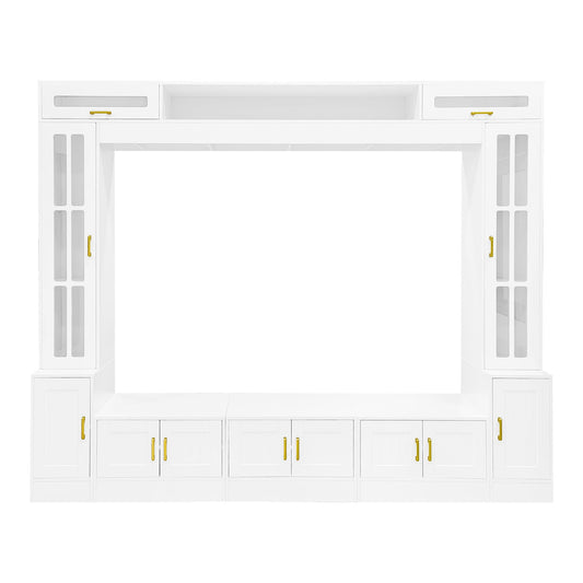 Wall Unit Entertainment Center With Bookshelves For TVs Up to 80"