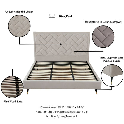 Crosby - Bed With Upholstered Headboard And Slats