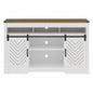 TV Stand With Sliding Barn Doors And Adjustable Storage - White / Oak