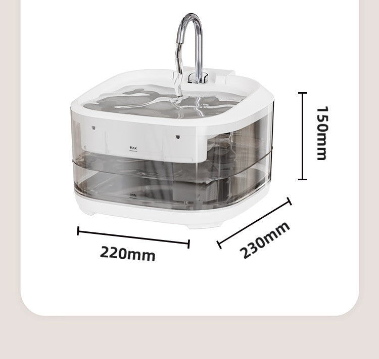 Large Capacity Fully Transparent Automatic Circulating Filtered Pet Water Fountain